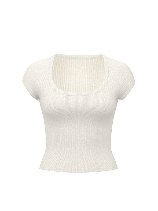 Vintage Ribbed Scoop Tee image number 2