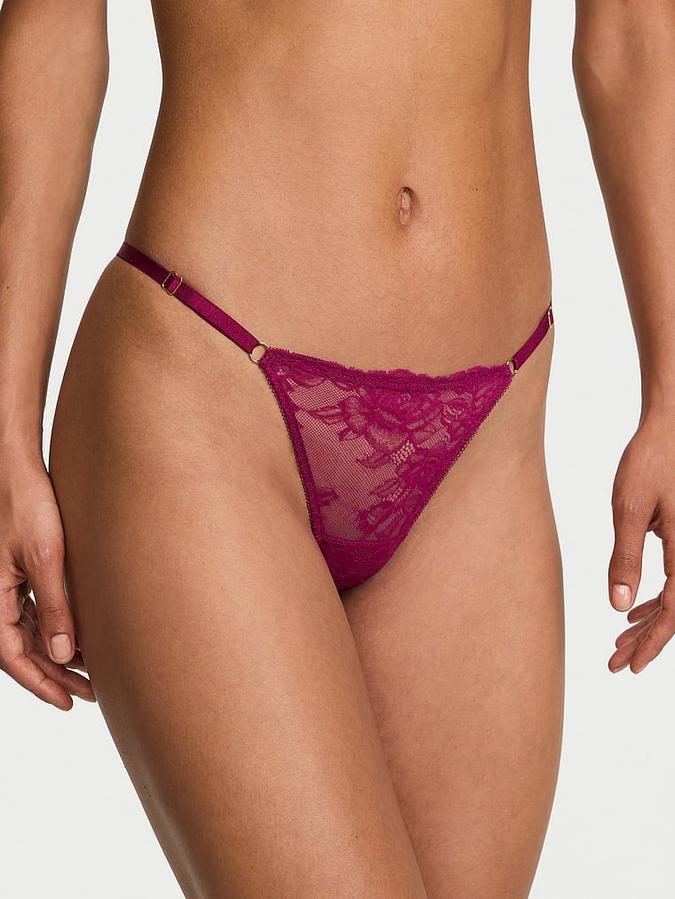 Rose Lace Adjustable V-String Panty image number 0
