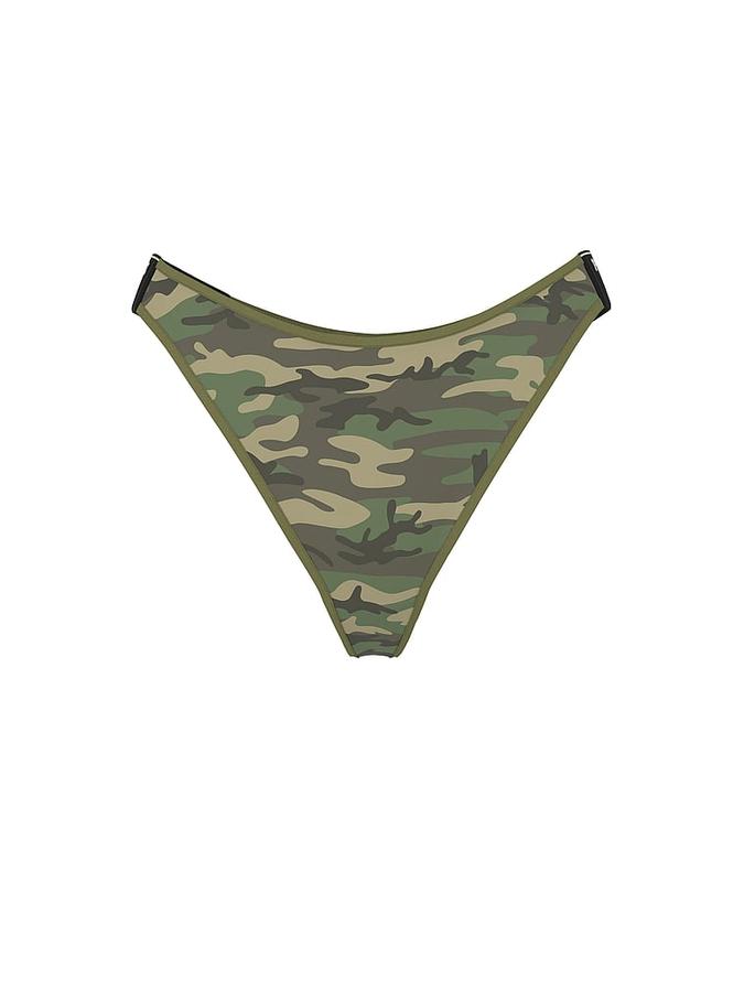 Logo Mesh High-Leg Thong Panty