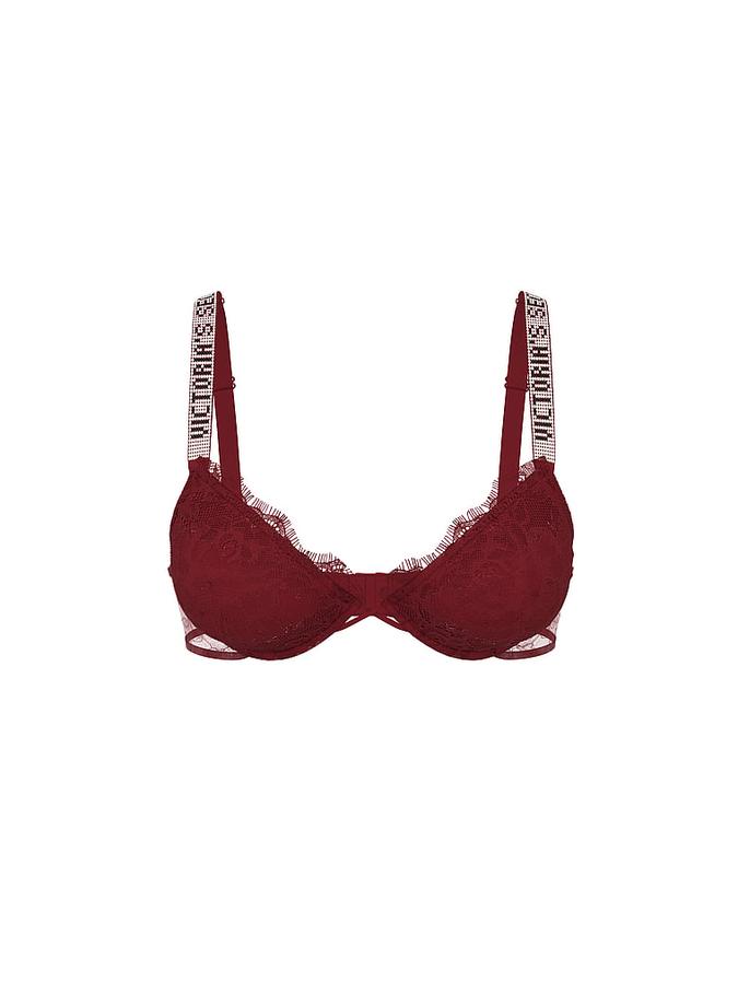 Shine Strap Rose Lace Lightly Lined Low-Cut Demi Bra image number 2