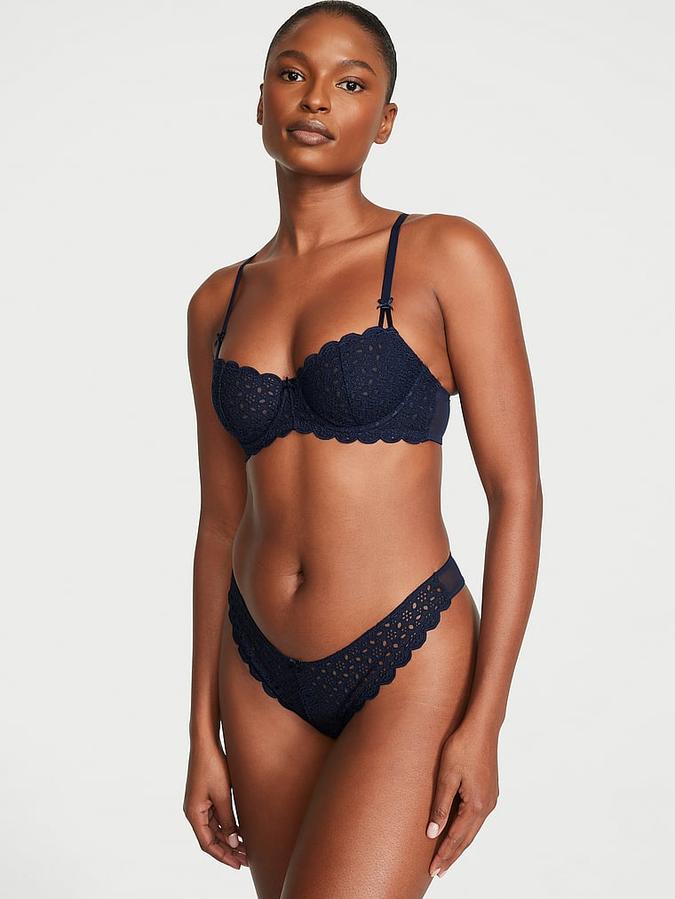 Wicked Unlined Eyelet Lace Balconette Bra image number 3