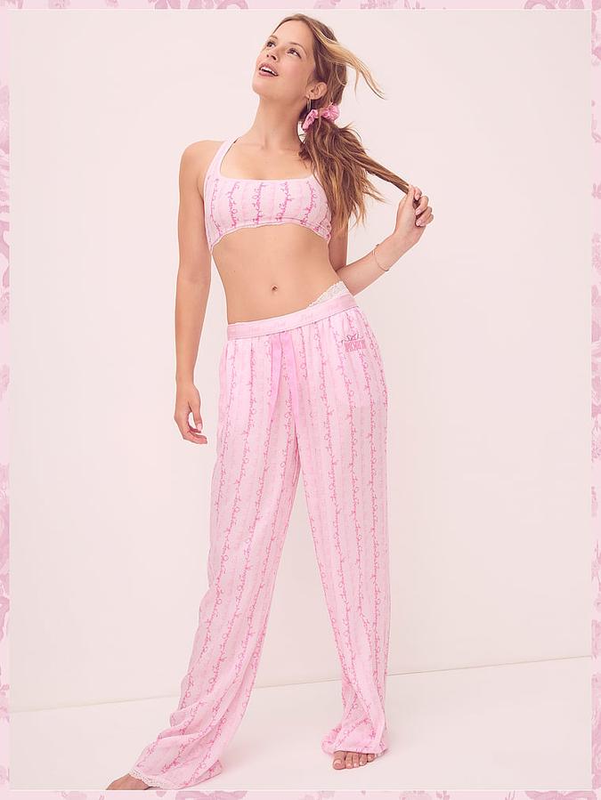 PINK x LoveShackFancy Silky Sleep Pants image number 4