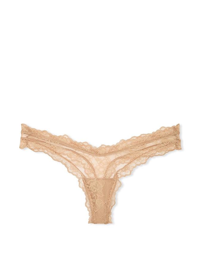 Rose Lace High-Leg Thong Panty