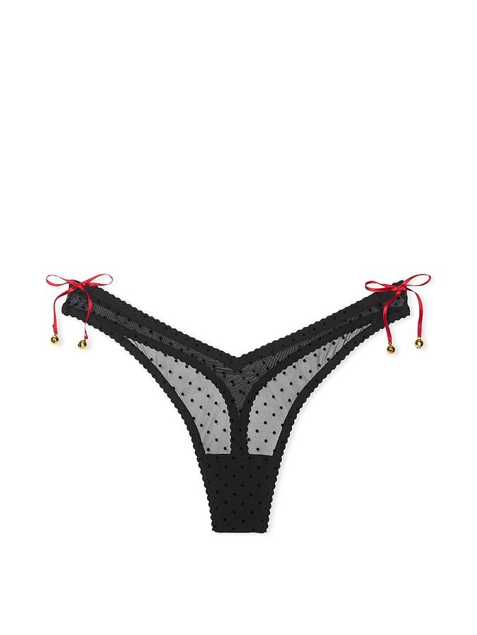 Jingle Bells Mesh Thong Panty image number 1