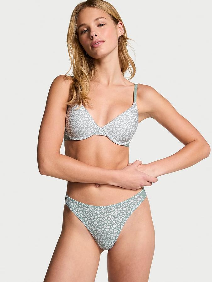 Logo Cotton High-Leg Thong Panty image number 3