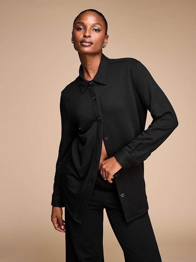 Brushed Modal Fleece Oversized Shirt image number 4