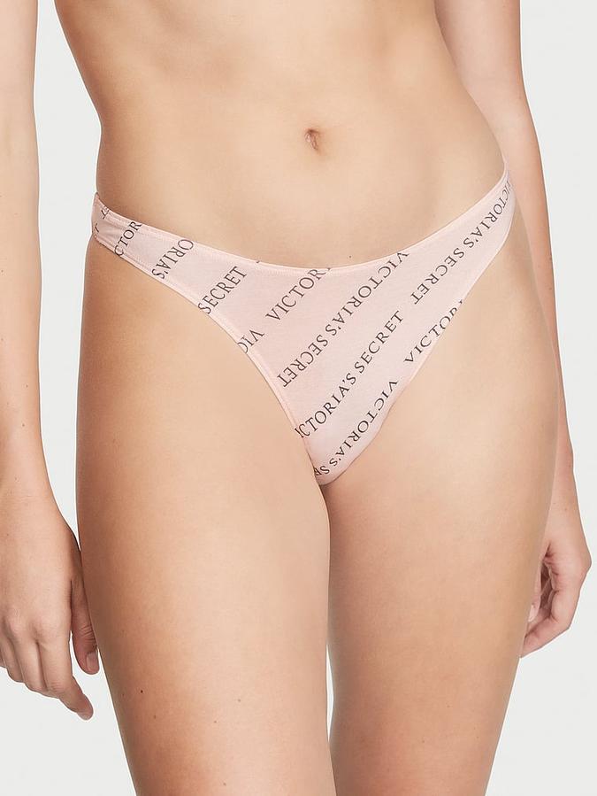 Stretch Cotton High Leg Thong Panty image number 0