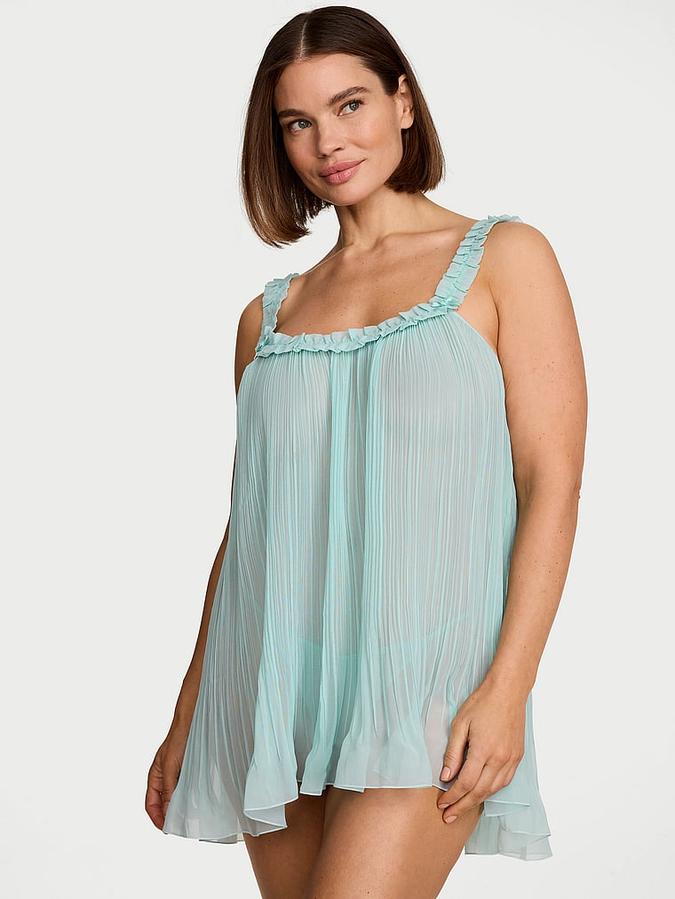 Pleated Ruffle Babydoll Set
