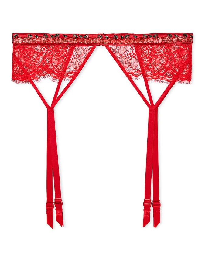Shine Strap Lace Garter Belt image number 2