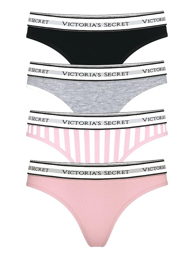 5-Pack Logo Cotton Thong Panties