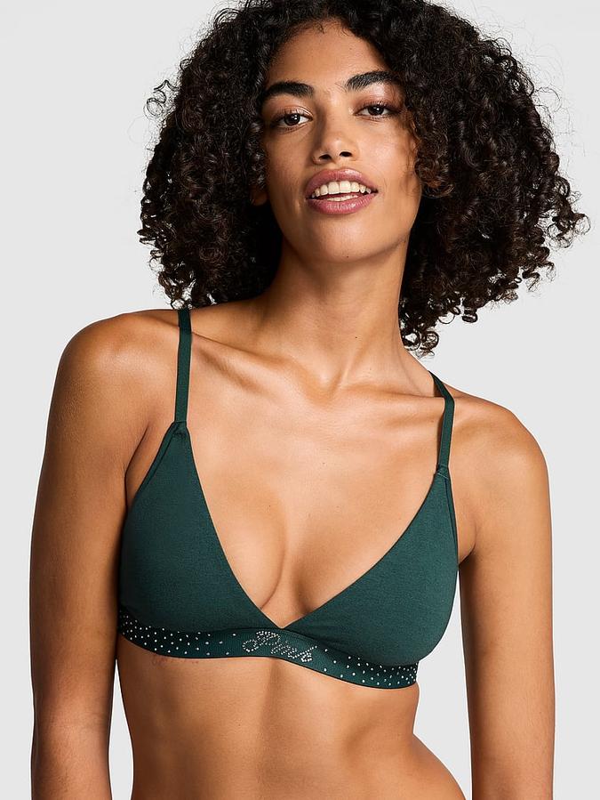 Logo Cotton Shine Triangle Bralette image number 0
