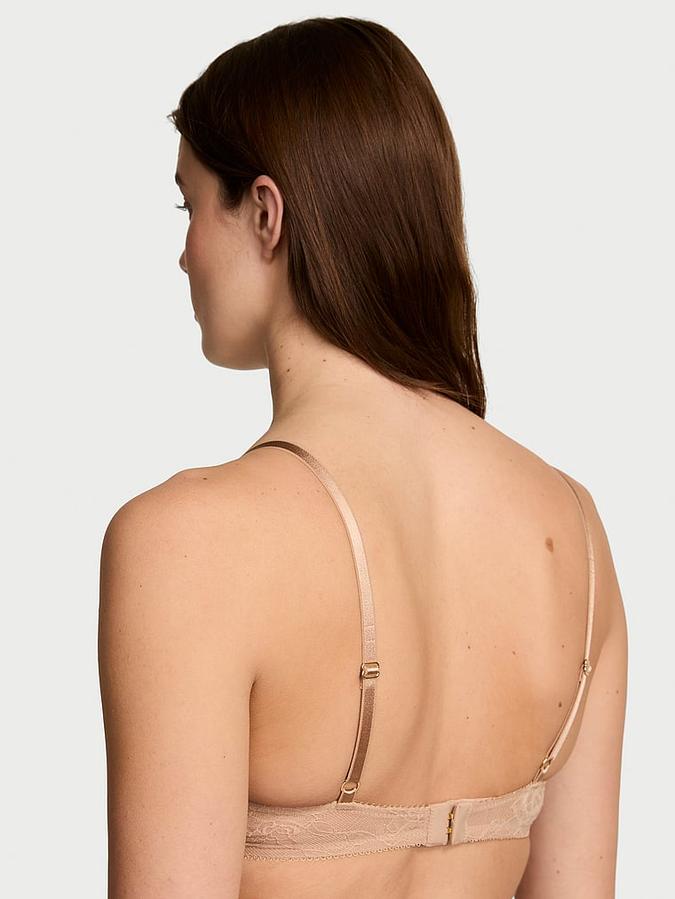 Rose Lace Unlined Low-Cut Demi Bra image number 1