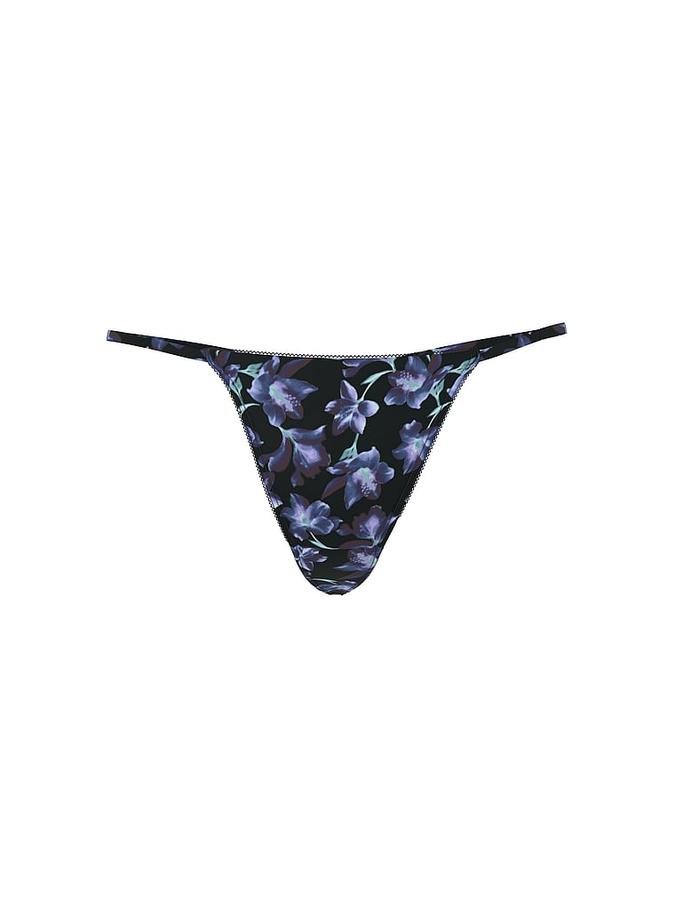 Satin Lace-Back Thong Panty image number 2