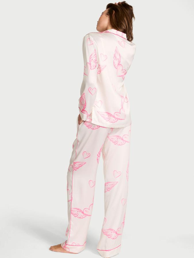 Glazed Satin Long Pajama Set