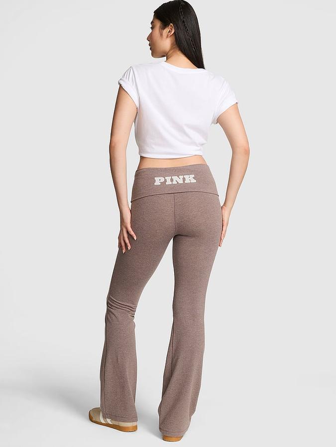All-Day Cotton Foldover Flare Leggings image number 1