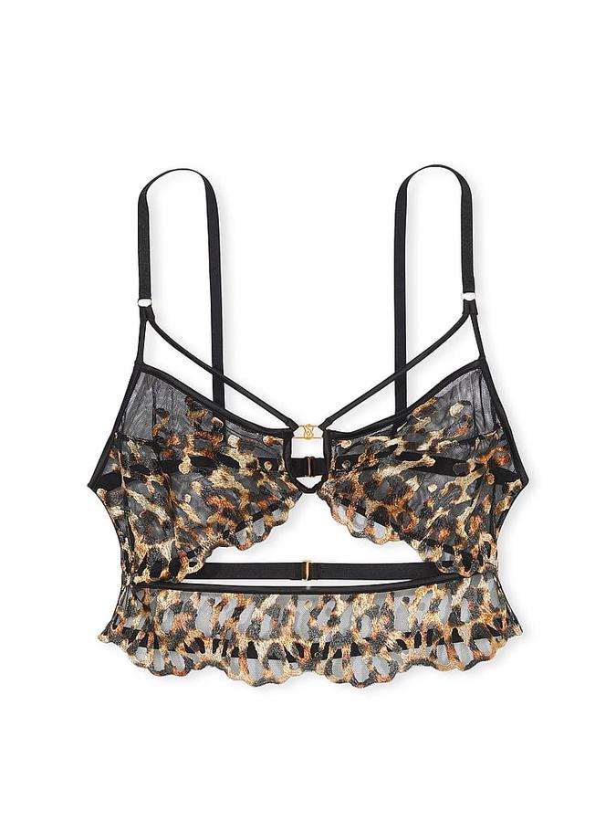 Leopard Embroidery Strappy Bra Top image number 2