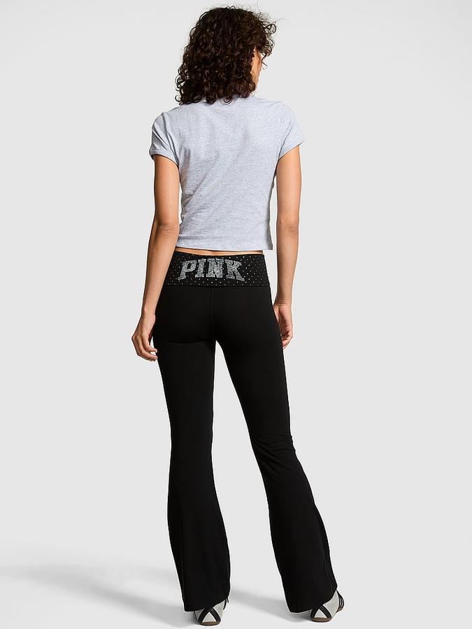 All-Day Cotton Foldover Flare Leggings image number 1