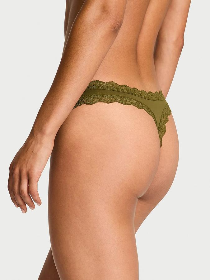 Lace-Trim Thong Panty