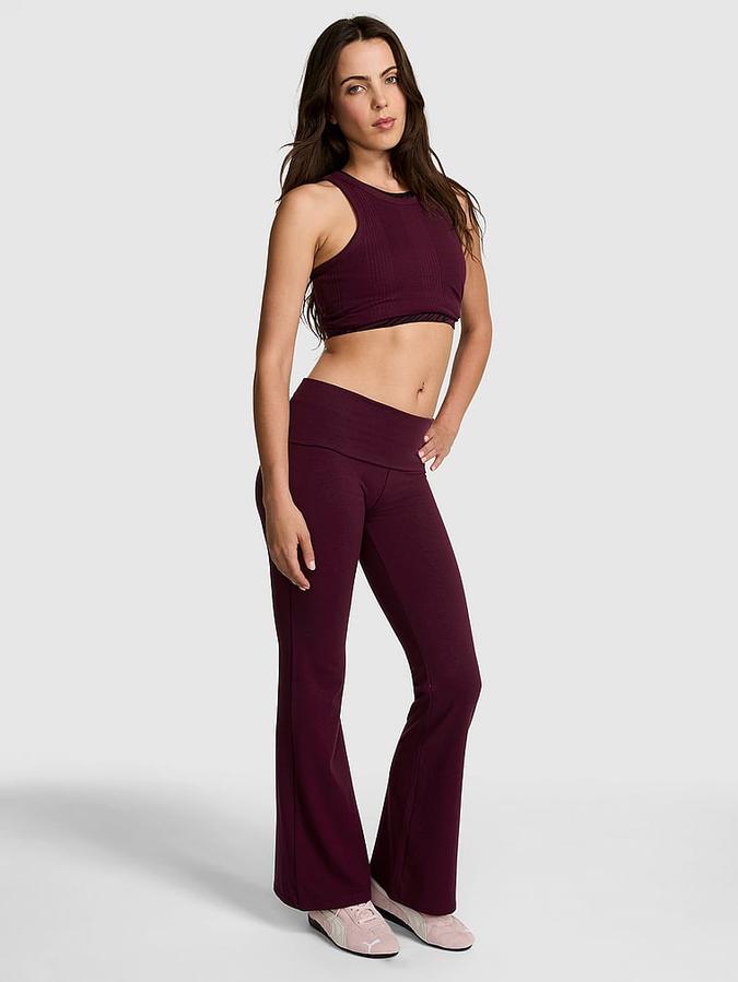 All-Day Cotton Foldover Flare Leggings