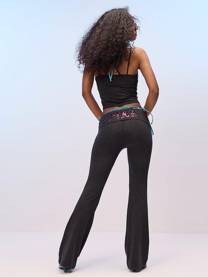 All-Day Cotton&trade; Foldover Flare Leggings image number 4