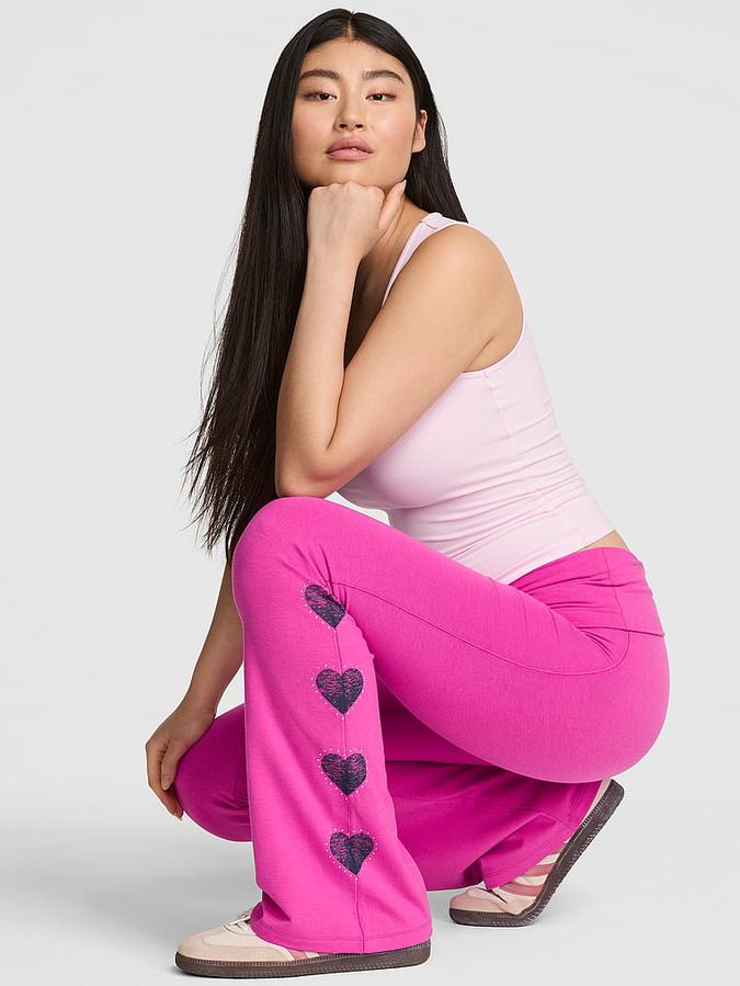 All-Day Cotton Foldover Flare Leggings