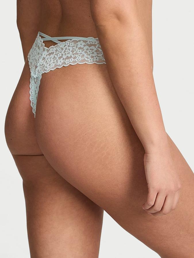 Lace Strappy-Back Thong Panty