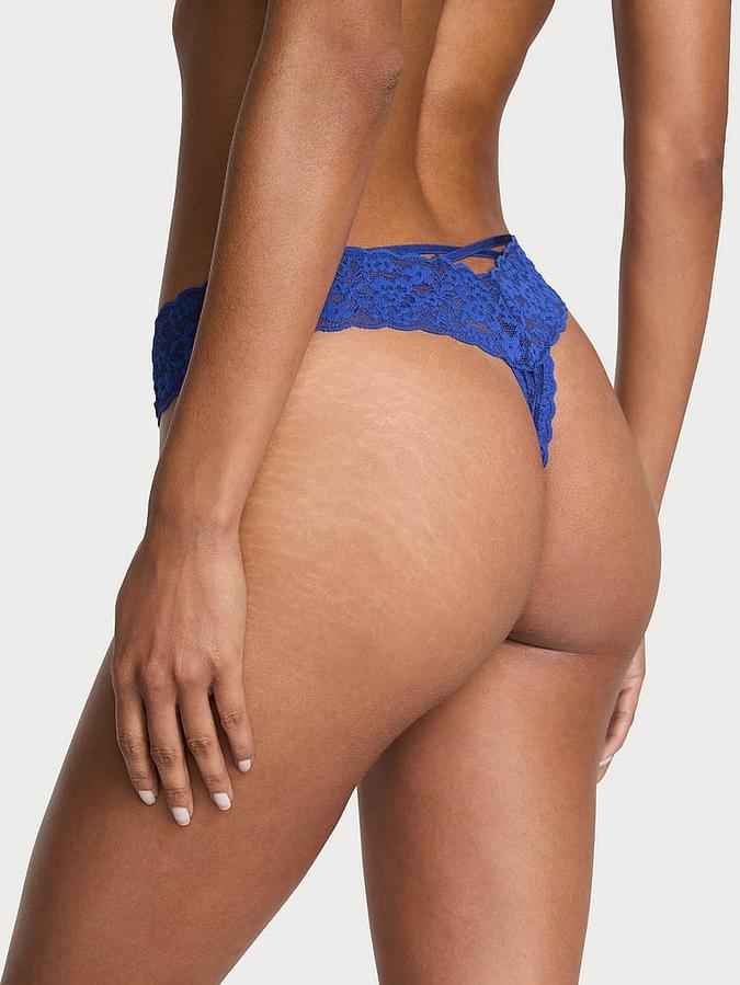 Lace Strappy-Back Thong Panty image number 1