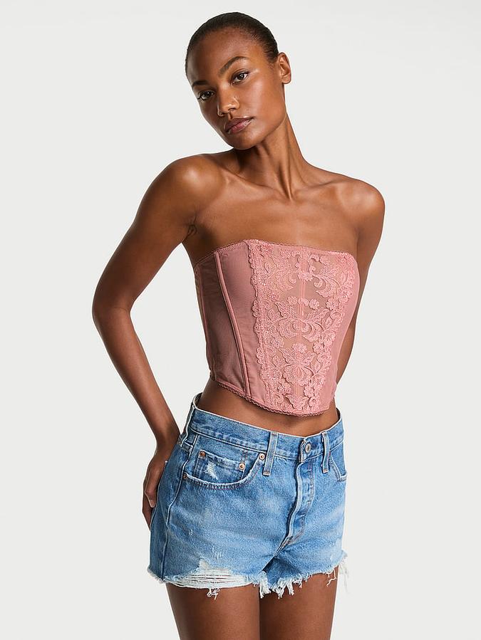 Vintage Blossom Strapless Corset Top image number 0
