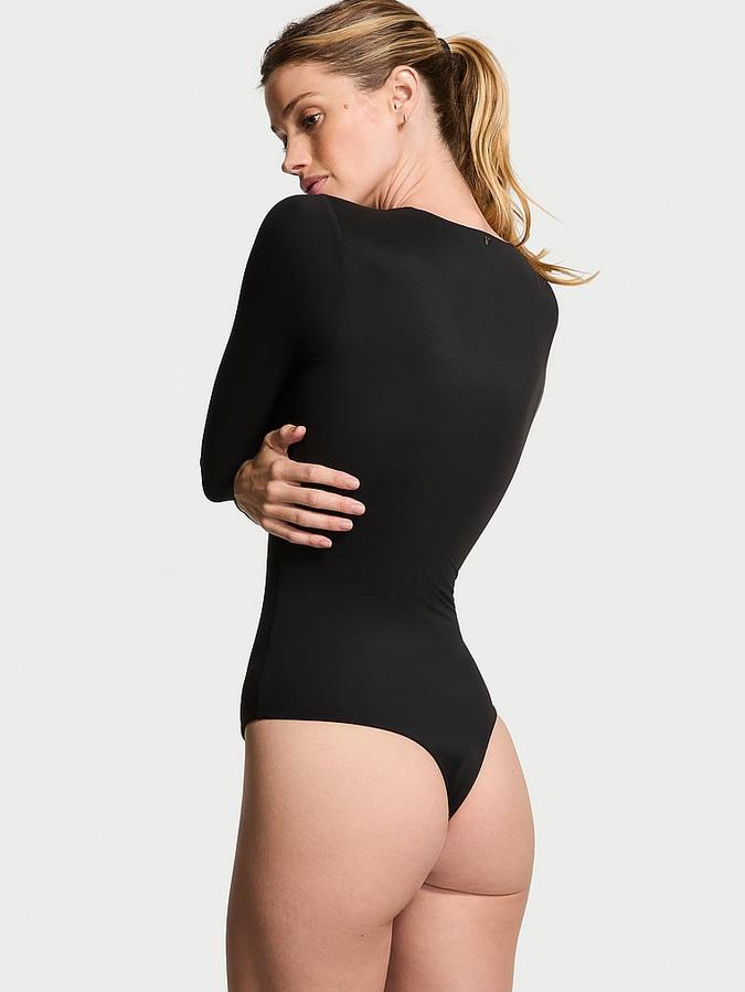 FeatherSoft™ BODYWEAR V-Neck Bodysuit image number 1