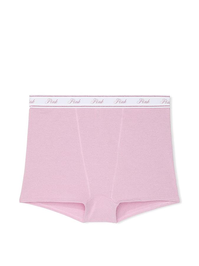 Logo Cotton Shimmer High-Waist Boyshort Panty image number 2