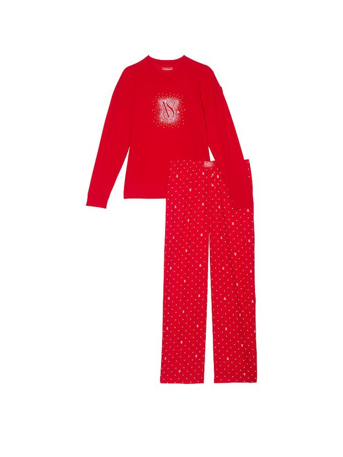 Flannel Long-Sleeve Tee-Jama Set image number 2