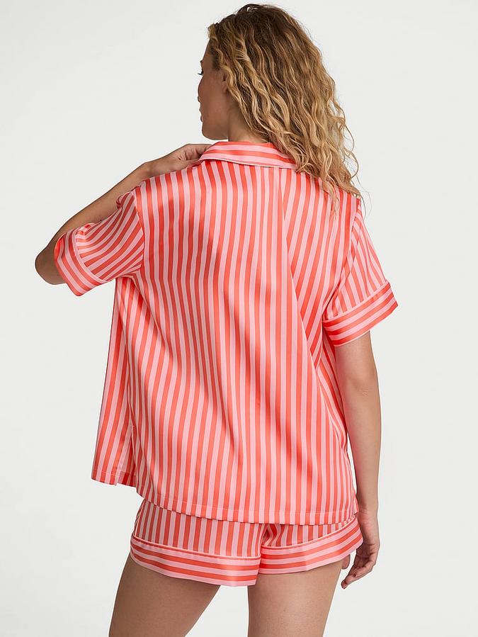 Glazed Satin Short Pajama Set image number 1