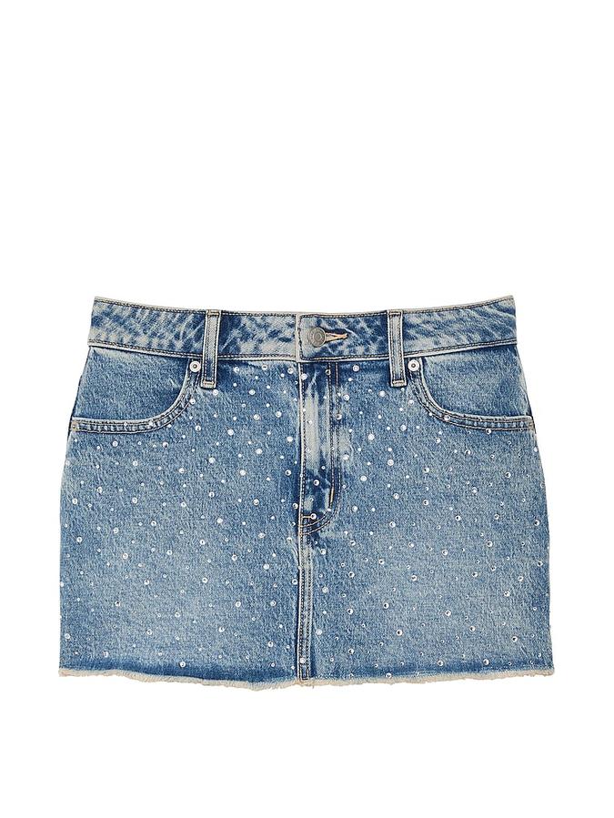 Denim by PINK Mid-Rise Jean Skirt image number 2