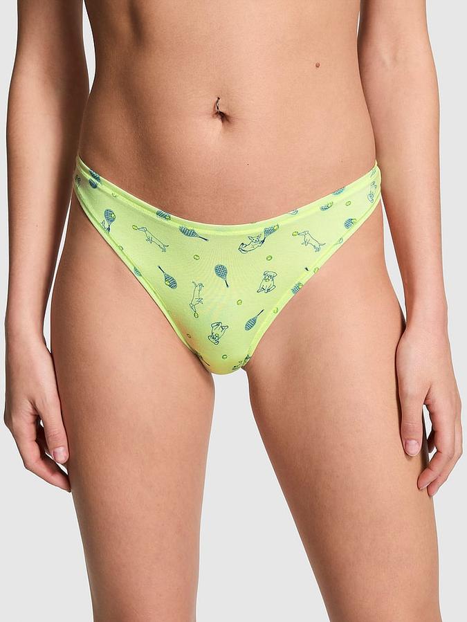 Cotton High-Leg Thong Panty image number 0