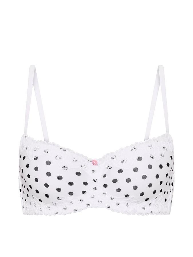 Cotton Lace-Trim Lightly Lined Balconette Bra image number 2