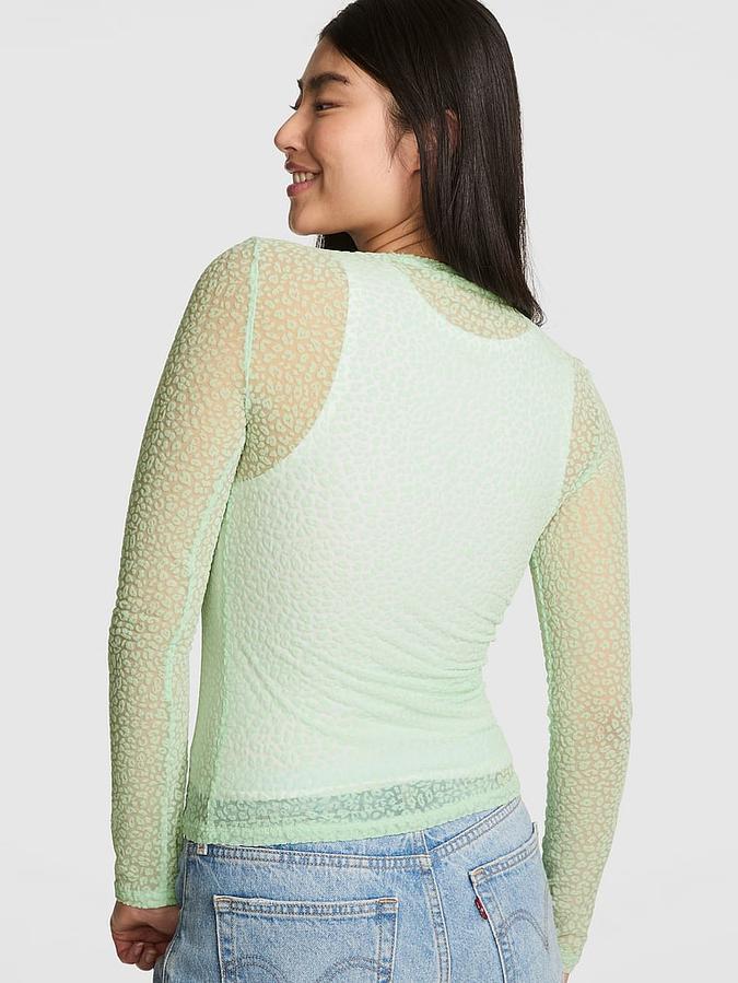 Base Leopard Mesh Long- Sleeve Tee image number 1