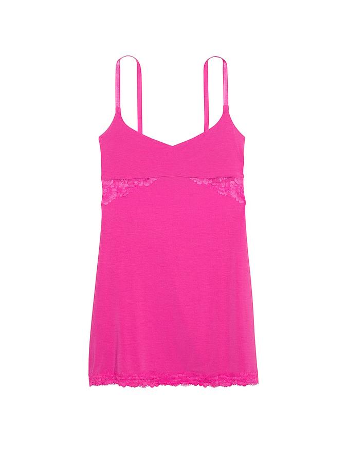 Modal Lace-Trim Sweetheart Slip Dress image number 2