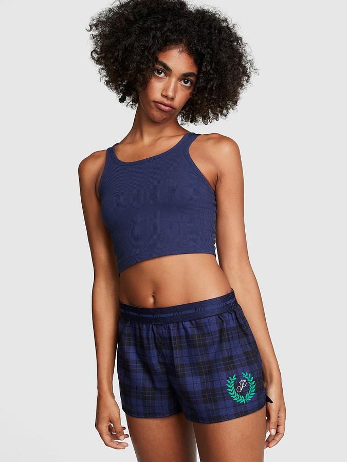 Flannel Boxy Pajama Shorts