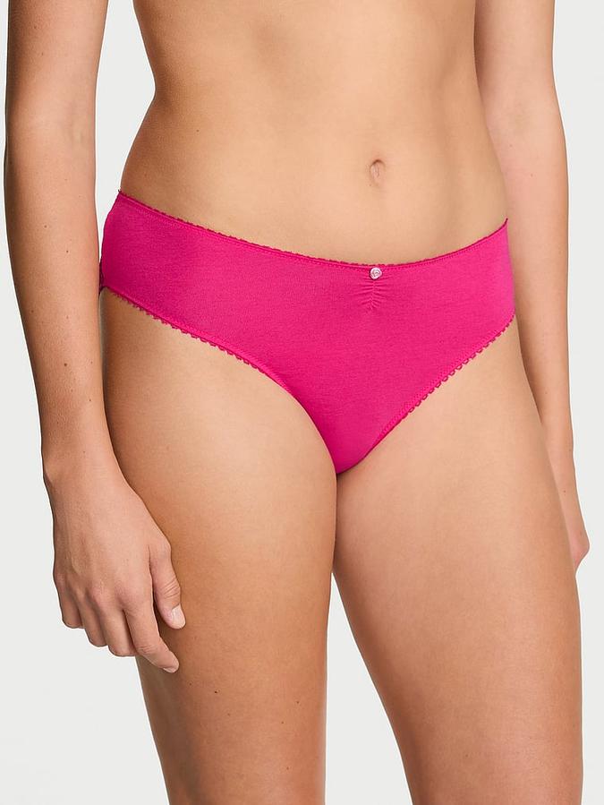 Stretch Cotton Heart Lace High-Leg Brief Panty