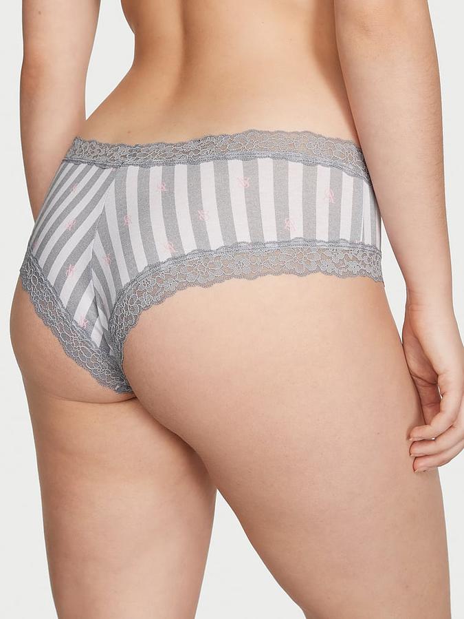 Lace-Waist Cotton Cheeky Panty