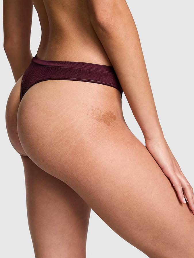 Seamless High-Leg Thong Panty image number 1