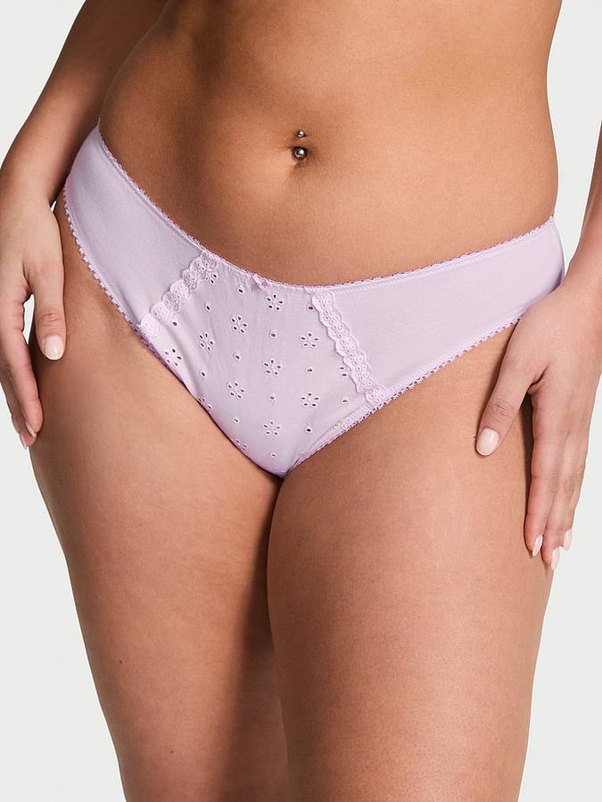 Stretch Cotton Eyelet Bikini Panty image number 0