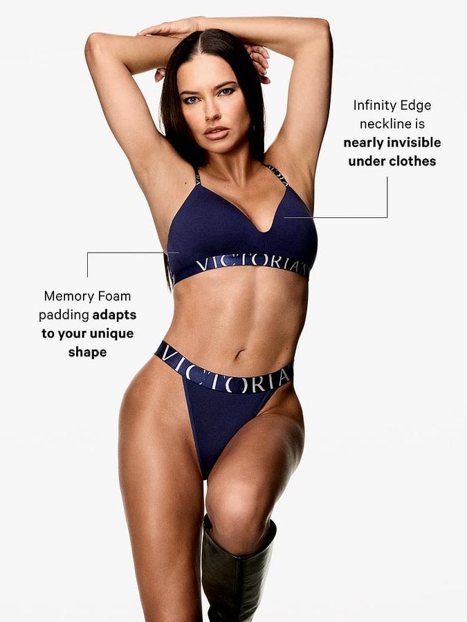 Cotton Exploded Logo Lightly Lined Wireless Bra image number 3