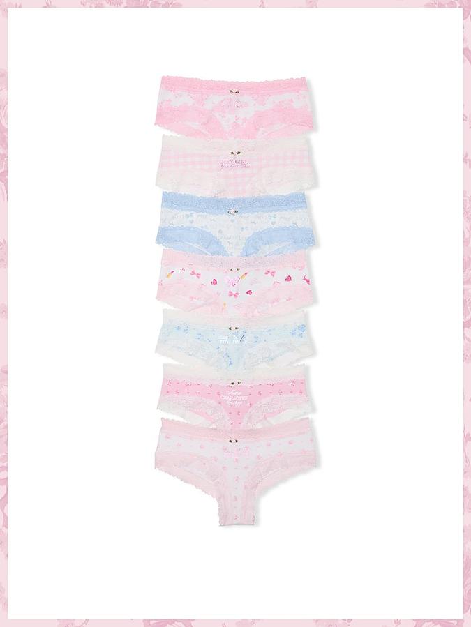 PINK x LoveShackFancy Days of the Week 7-Pack Cheeky Panties image number 2
