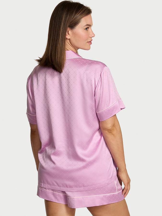 Glazed Satin Heart Short Pajama Set