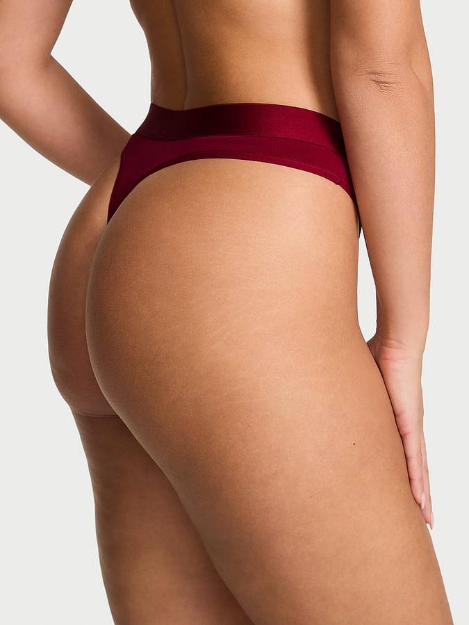 Logo Cotton Heart Shine Patch Thong Panty