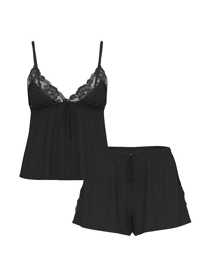 Modal Soft Lace-Trim Flyaway Cami Set image number 2