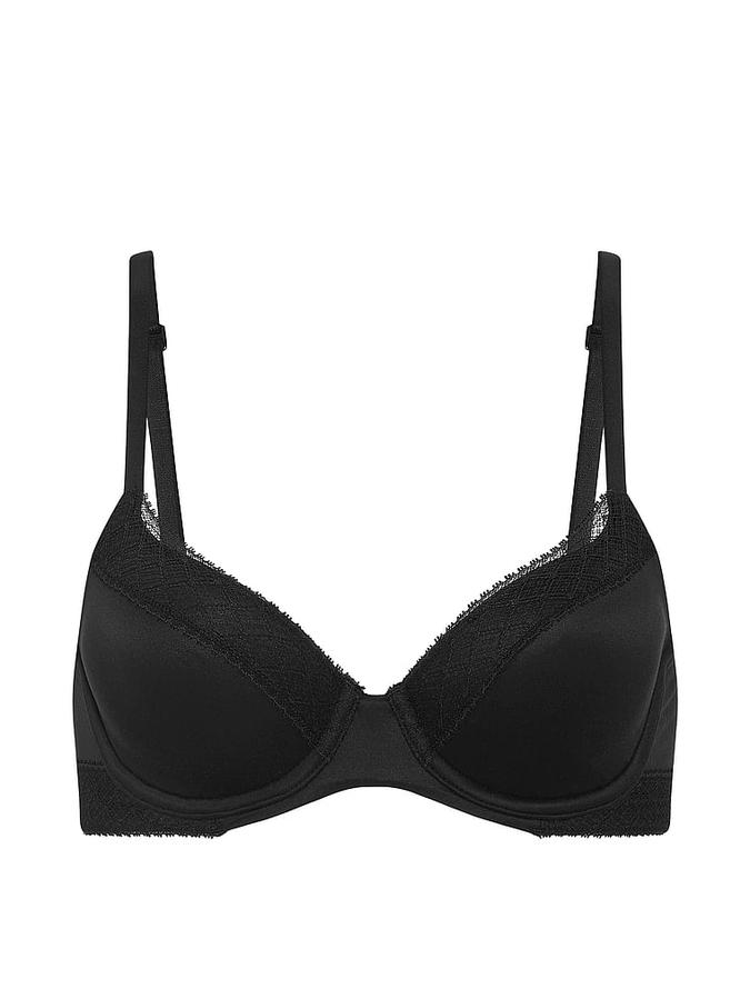 Lace-Trim Lightly Lined Demi Bra image number 2